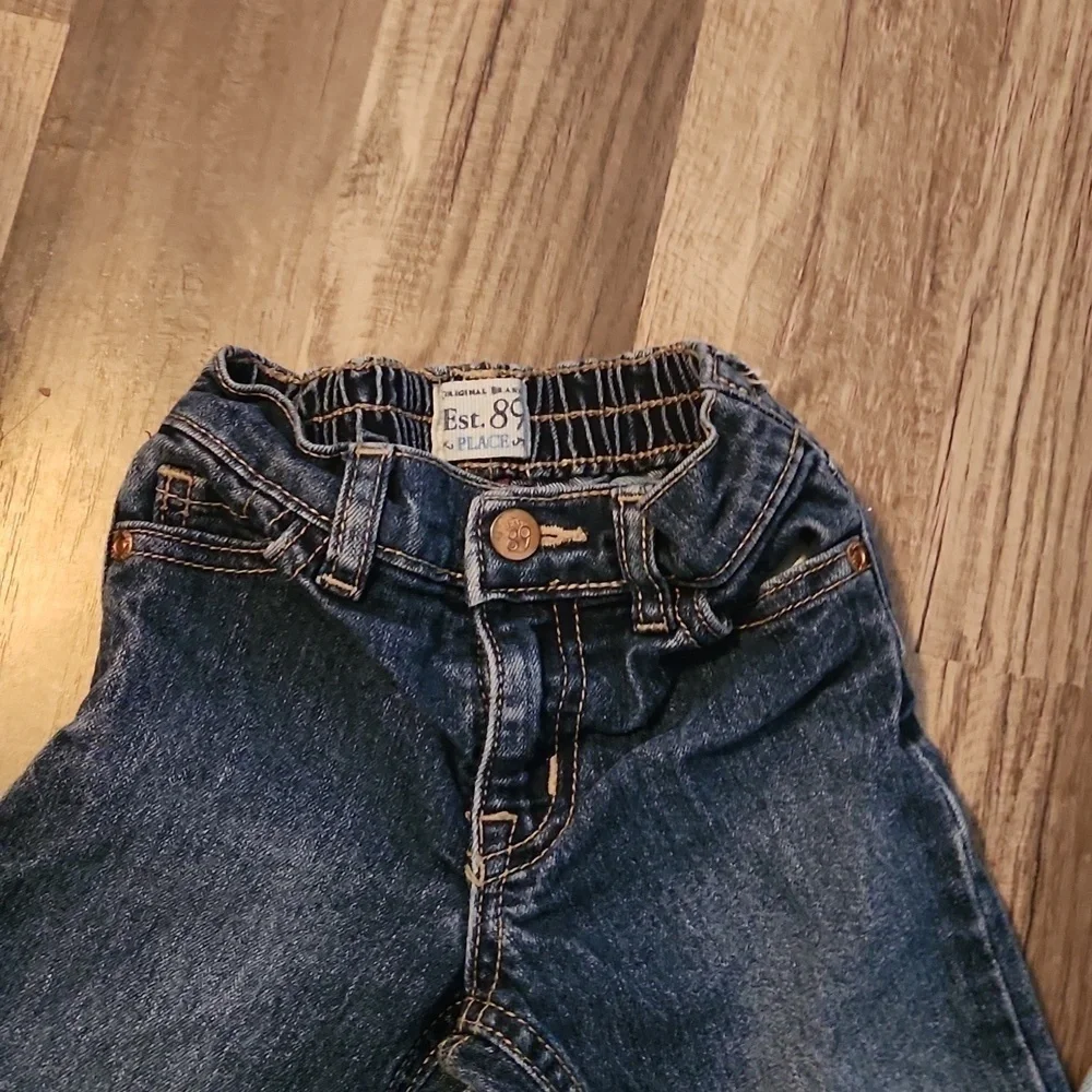 Denim Jeans (2 Pair) Toddler Girls  Size 12 12-18 mo Dark/Light Wash Ruffles